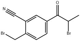 2-(Bromomethyl)-5-(2-bromopropanoyl)benzonitrile Structure