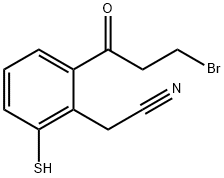 2-(3-Bromopropanoyl)-6-mercaptophenylacetonitrile Structure