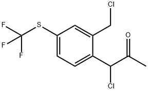 1-Chloro-1-(2-(chloromethyl)-4-(trifluoromethylthio)phenyl)propan-2-one Structure