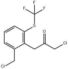 1-Chloro-3-(2-(chloromethyl)-6-(trifluoromethylthio)phenyl)propan-2-one Structure