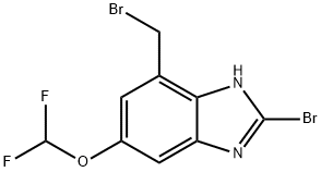 2-Bromo-4-bromomethyl-6-difluoromethoxy-1H-benzimidazole Structure