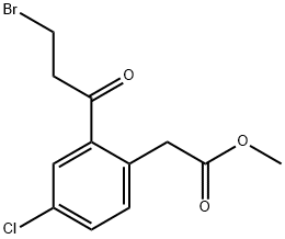 Methyl 2-(3-bromopropanoyl)-4-chlorophenylacetate Structure