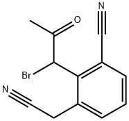 2-(1-Bromo-2-oxopropyl)-3-cyanophenylacetonitrile Structure