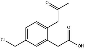 5-(Chloromethyl)-2-(2-oxopropyl)phenylacetic acid Structure