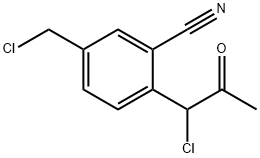 2-(1-Chloro-2-oxopropyl)-5-(chloromethyl)benzonitrile Structure