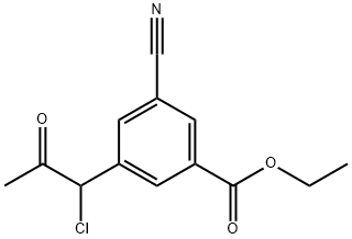 Ethyl 3-(1-chloro-2-oxopropyl)-5-cyanobenzoate Structure