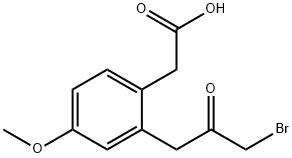 2-(3-Bromo-2-oxopropyl)-4-methoxyphenylacetic acid Structure