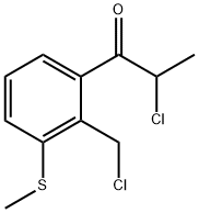2-Chloro-1-(2-(chloromethyl)-3-(methylthio)phenyl)propan-1-one 구조식 이미지