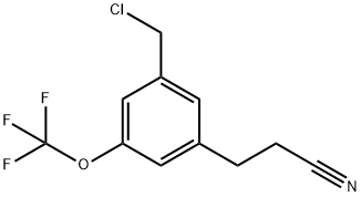 3-(3-(Chloromethyl)-5-(trifluoromethoxy)phenyl)propanenitrile Structure