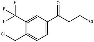 3-Chloro-1-(4-(chloromethyl)-3-(trifluoromethyl)phenyl)propan-1-one 구조식 이미지