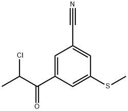 3-(2-Chloropropanoyl)-5-(methylthio)benzonitrile Structure