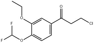 3-Chloro-1-(4-(difluoromethoxy)-3-ethoxyphenyl)propan-1-one Structure