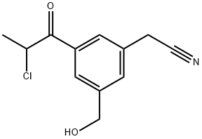 3-(2-Chloropropanoyl)-5-(hydroxymethyl)phenylacetonitrile Structure