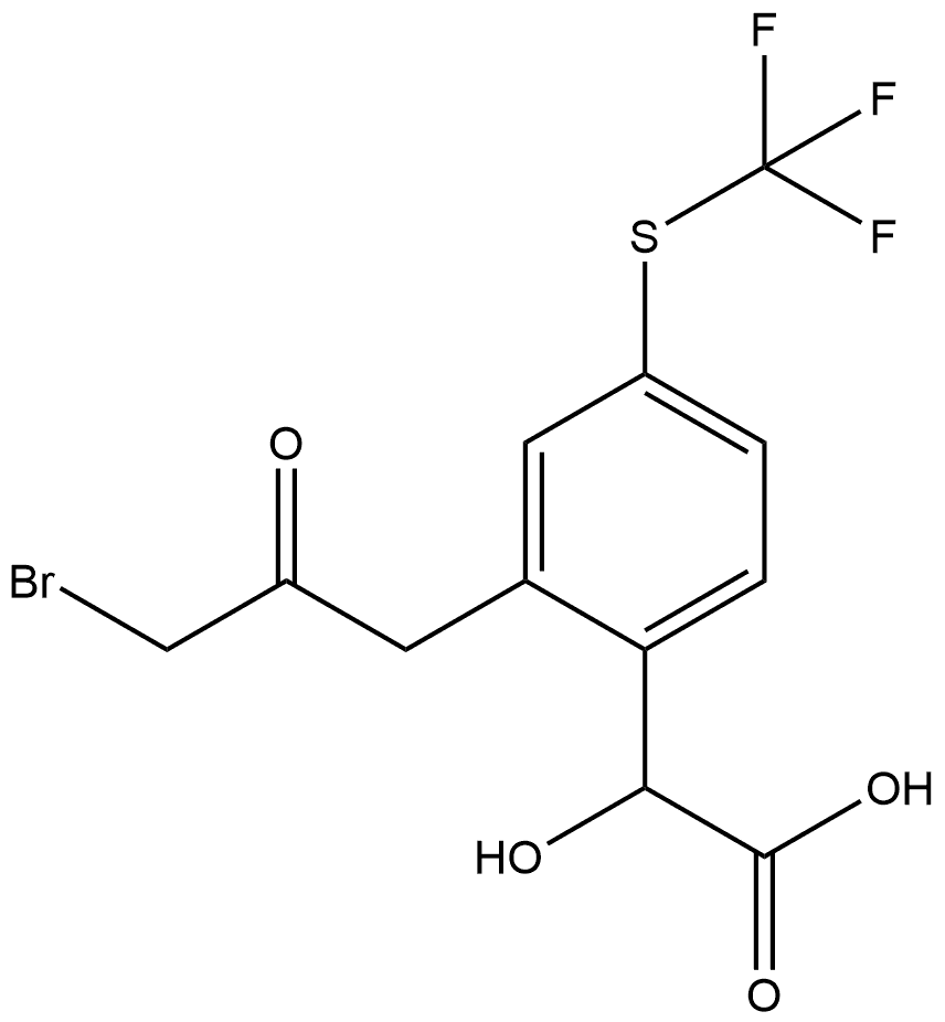 2-(3-Bromo-2-oxopropyl)-4-(trifluoromethylthio)mandelic acid Structure