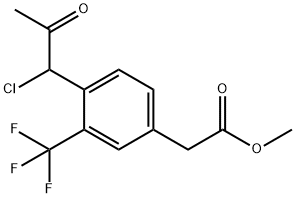 Methyl 4-(1-chloro-2-oxopropyl)-3-(trifluoromethyl)phenylacetate Structure