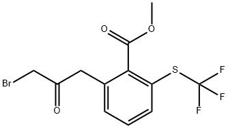 Methyl 2-(3-bromo-2-oxopropyl)-6-(trifluoromethylthio)benzoate Structure