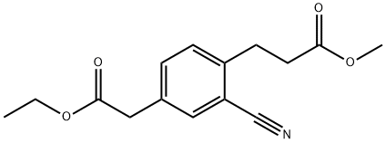 Ethyl 3-cyano-4-(3-methoxy-3-oxopropyl)phenylacetate Structure