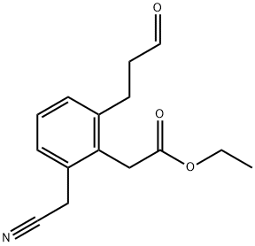 Ethyl 2-(cyanomethyl)-6-(3-oxopropyl)phenylacetate Structure