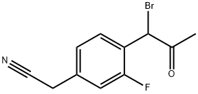 4-(1-Bromo-2-oxopropyl)-3-fluorophenylacetonitrile Structure