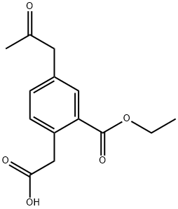 Ethyl 2-(carboxymethyl)-5-(2-oxopropyl)benzoate Structure