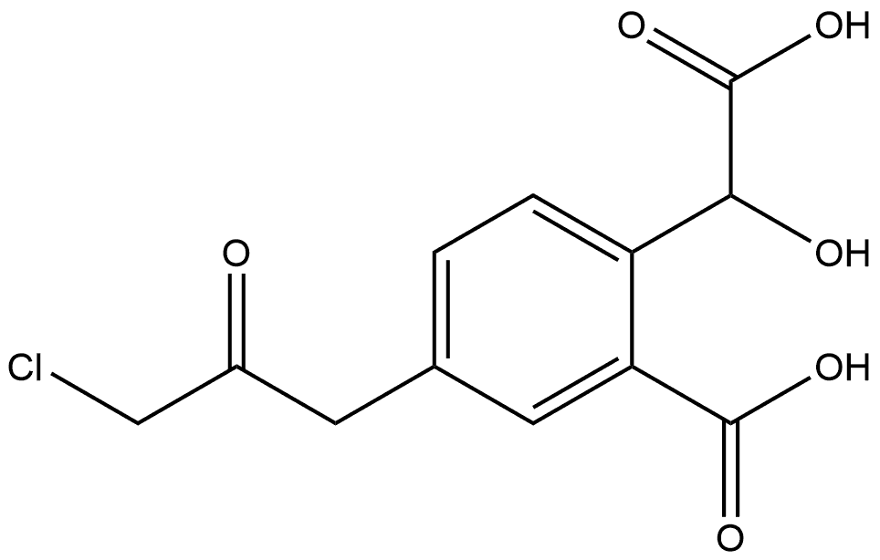 2-Carboxy-4-(3-chloro-2-oxopropyl)mandelic acid Structure