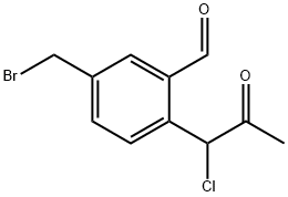 5-(Bromomethyl)-2-(1-chloro-2-oxopropyl)benzaldehyde Structure