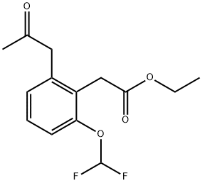 Ethyl 2-(difluoromethoxy)-6-(2-oxopropyl)phenylacetate Structure