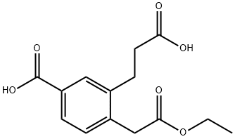 Ethyl 4-carboxy-2-(2-carboxyethyl)phenylacetate Structure