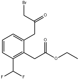 Ethyl 2-(3-bromo-2-oxopropyl)-6-(difluoromethyl)phenylacetate Structure