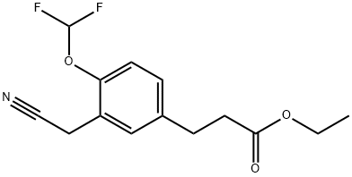 Ethyl 3-(3-(cyanomethyl)-4-(difluoromethoxy)phenyl)propanoate Structure