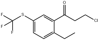 3-Chloro-1-(2-ethyl-5-(trifluoromethylthio)phenyl)propan-1-one Structure