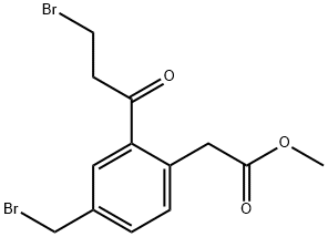 Methyl 4-(bromomethyl)-2-(3-bromopropanoyl)phenylacetate Structure