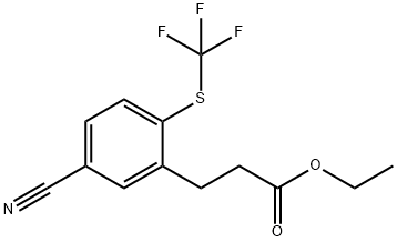 Ethyl 3-(5-cyano-2-(trifluoromethylthio)phenyl)propanoate Structure