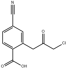 2-(3-Chloro-2-oxopropyl)-4-cyanobenzoic acid Structure