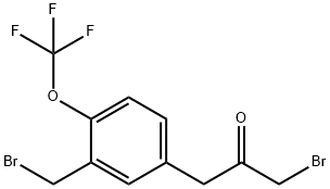 1-Bromo-3-(3-(bromomethyl)-4-(trifluoromethoxy)phenyl)propan-2-one Structure