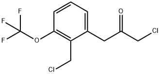 1-Chloro-3-(2-(chloromethyl)-3-(trifluoromethoxy)phenyl)propan-2-one Structure