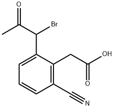 2-(1-Bromo-2-oxopropyl)-6-cyanophenylacetic acid Structure