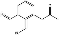 2-(Bromomethyl)-3-(2-oxopropyl)benzaldehyde Structure