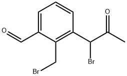 3-(1-Bromo-2-oxopropyl)-2-(bromomethyl)benzaldehyde Structure