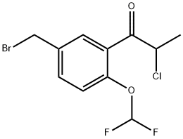 1-(5-(Bromomethyl)-2-(difluoromethoxy)phenyl)-2-chloropropan-1-one Structure