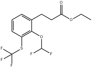 Ethyl 3-(2-(difluoromethoxy)-3-(trifluoromethylthio)phenyl)propanoate Structure