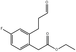 Ethyl 4-fluoro-2-(3-oxopropyl)phenylacetate Structure