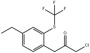 1-Chloro-3-(4-ethyl-2-(trifluoromethylthio)phenyl)propan-2-one Structure