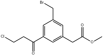 Methyl 3-(bromomethyl)-5-(3-chloropropanoyl)phenylacetate Structure