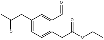 Ethyl 2-formyl-4-(2-oxopropyl)phenylacetate Structure