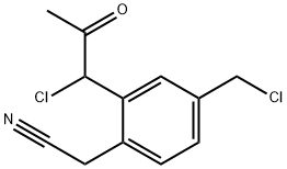 4-(Chloromethyl)-2-(1-chloro-2-oxopropyl)phenylacetonitrile Structure