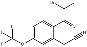 2-(2-Bromopropanoyl)-5-(trifluoromethoxy)phenylacetonitrile Structure