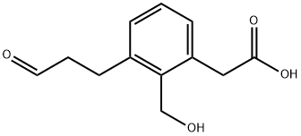 2-(Hydroxymethyl)-3-(3-oxopropyl)phenylacetic acid Structure