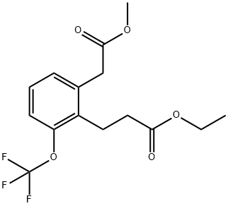 Methyl 2-(3-ethoxy-3-oxopropyl)-3-(trifluoromethoxy)phenylacetate Structure