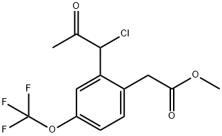 Methyl 2-(1-chloro-2-oxopropyl)-4-(trifluoromethoxy)phenylacetate Structure